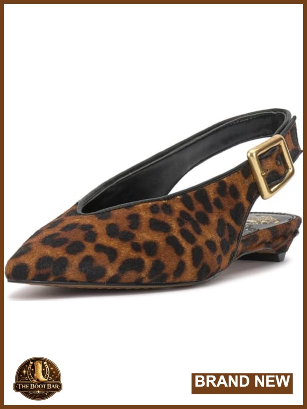 Kitten Heel Slingback Mule Pointed Toe Faux Leather Cushioned